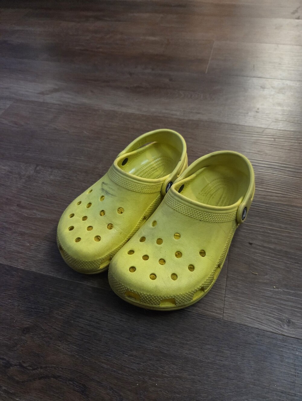 CROCS Original Classic Clogs Citrus Yellow/ Greenish Shoe Kids size 3